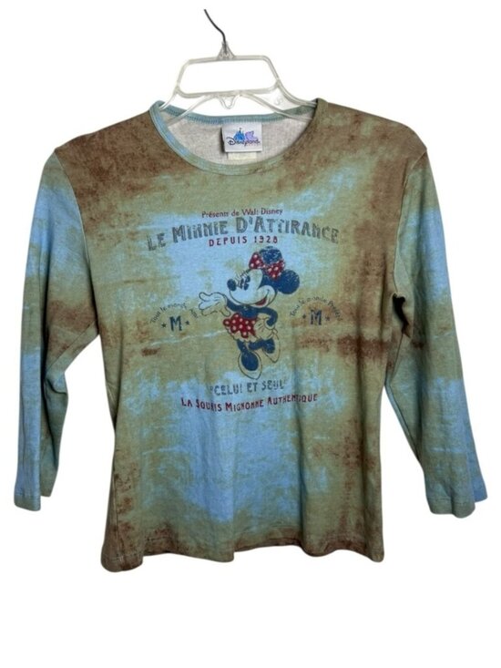 Disney Tops - Vintage Y2K Disney Minnie Mouse French Parisian Graphic Shirt Top Size Large